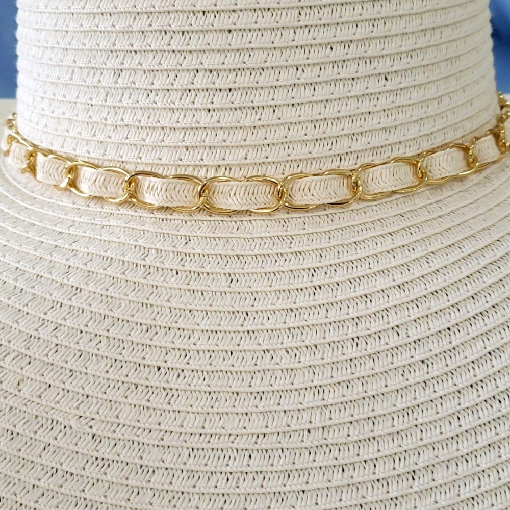 NWOT Beige Wide Brim Sun Hat - Picture 3 of 5